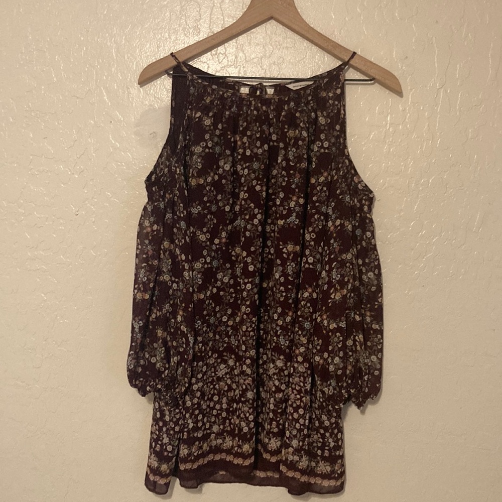Max Studio Brown Floral Blouse